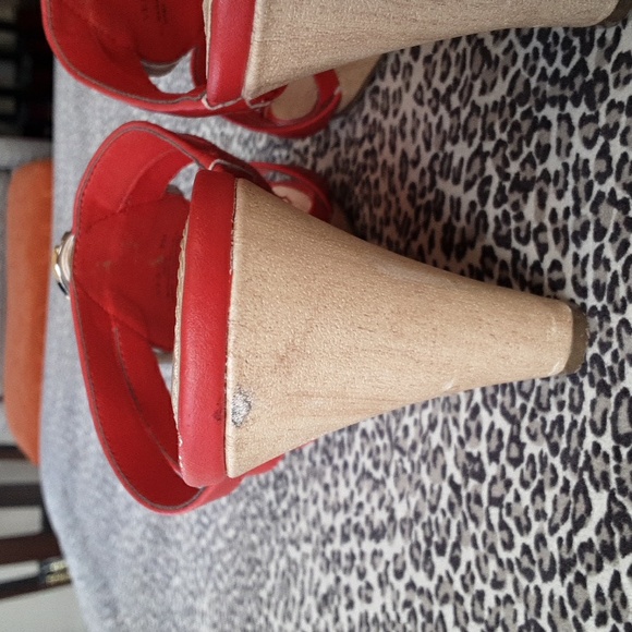 Impo red wedge sandals SZ 9 - Picture 5 of 11
